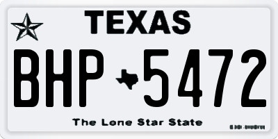 TX license plate BHP5472