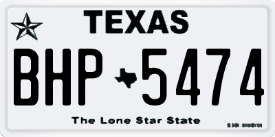 TX license plate BHP5474