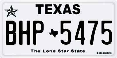 TX license plate BHP5475
