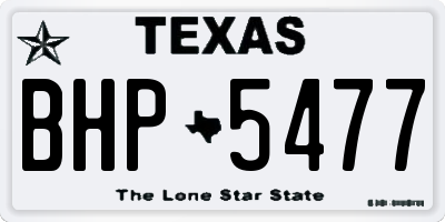 TX license plate BHP5477