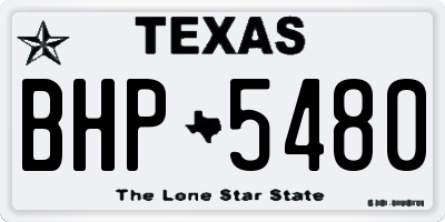 TX license plate BHP5480