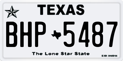 TX license plate BHP5487