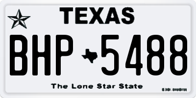 TX license plate BHP5488