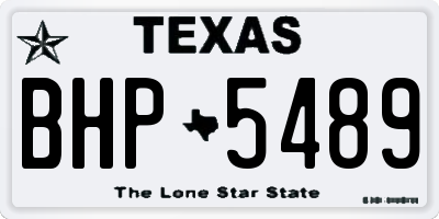 TX license plate BHP5489