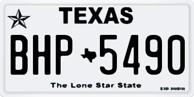 TX license plate BHP5490
