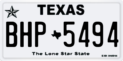 TX license plate BHP5494