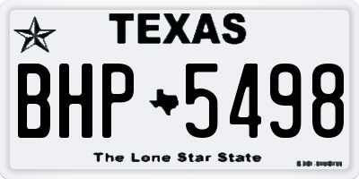 TX license plate BHP5498