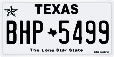 TX license plate BHP5499