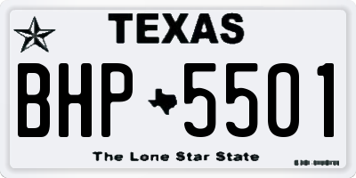 TX license plate BHP5501