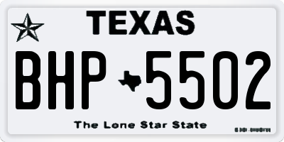 TX license plate BHP5502