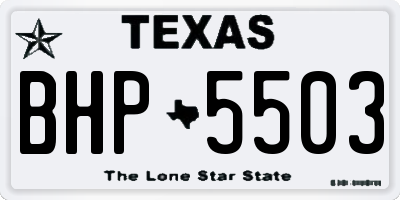 TX license plate BHP5503