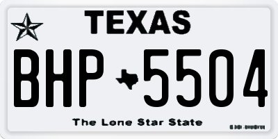 TX license plate BHP5504