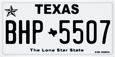 TX license plate BHP5507