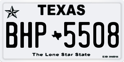 TX license plate BHP5508