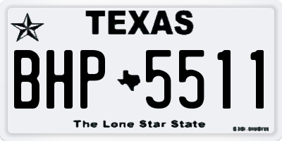 TX license plate BHP5511
