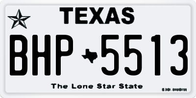 TX license plate BHP5513