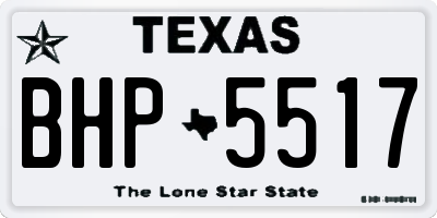 TX license plate BHP5517