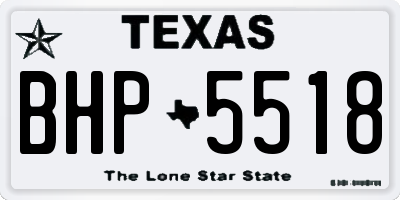 TX license plate BHP5518
