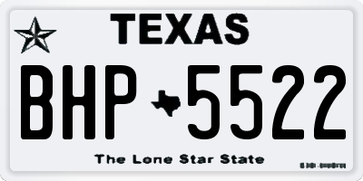 TX license plate BHP5522
