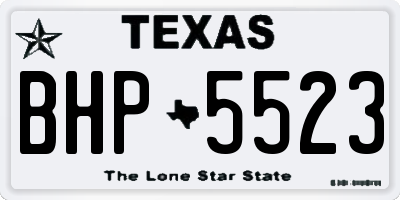 TX license plate BHP5523