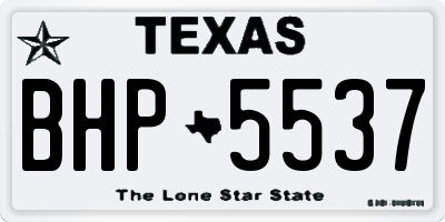 TX license plate BHP5537