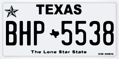 TX license plate BHP5538