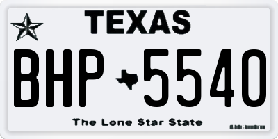TX license plate BHP5540