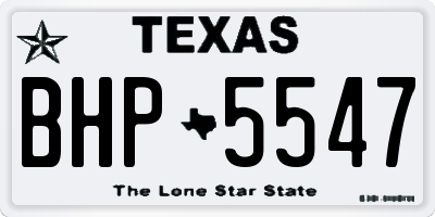 TX license plate BHP5547