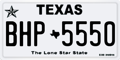 TX license plate BHP5550