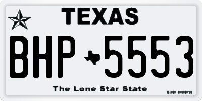 TX license plate BHP5553