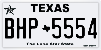 TX license plate BHP5554