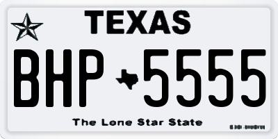 TX license plate BHP5555