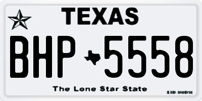 TX license plate BHP5558