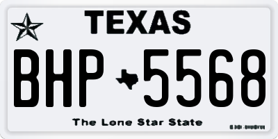 TX license plate BHP5568