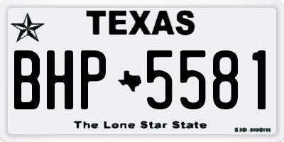 TX license plate BHP5581