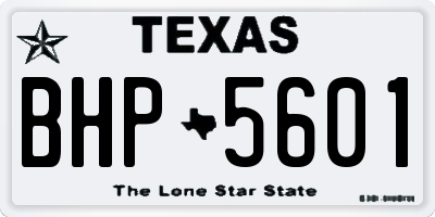 TX license plate BHP5601