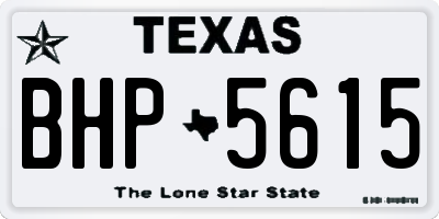 TX license plate BHP5615