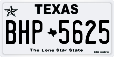TX license plate BHP5625