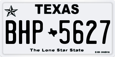 TX license plate BHP5627