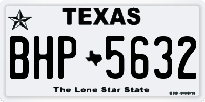 TX license plate BHP5632