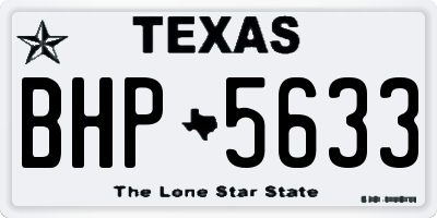 TX license plate BHP5633