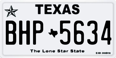 TX license plate BHP5634