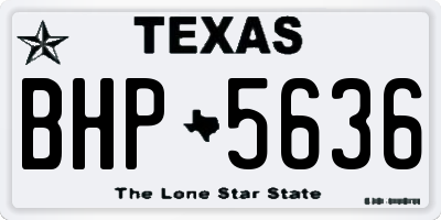 TX license plate BHP5636