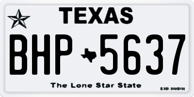 TX license plate BHP5637