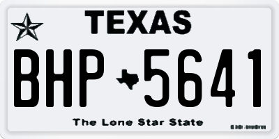 TX license plate BHP5641