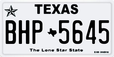 TX license plate BHP5645
