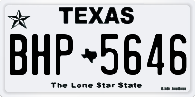 TX license plate BHP5646