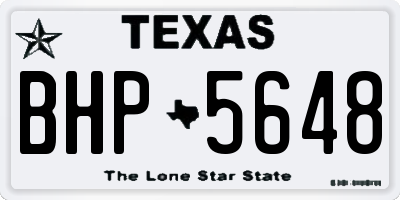 TX license plate BHP5648