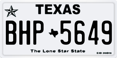 TX license plate BHP5649