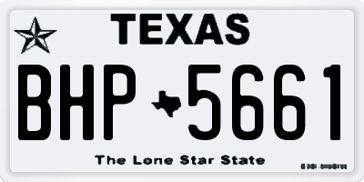 TX license plate BHP5661